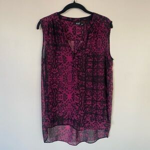 a.n.a Pink Sleeveless Blouse with Bold Print